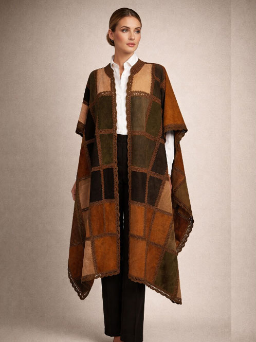 Patchwork Suede Cardigan